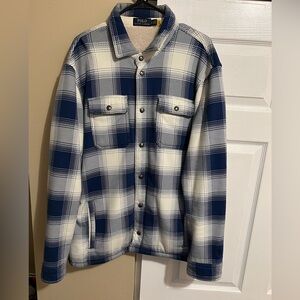 Polo Ralph Lauren Plaid Jacket, Size XL. Great Condition!! Blue/White